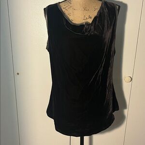 Ecru Brown Velvet Tank Top